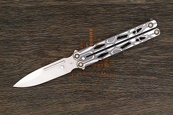Нож балисонг Reptilian Киборг, модель 01, сталь D2, рукоять сталь