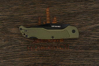 Складной нож Ontario Camp Plus Forest, сталь 420, рукоять нейлон зеленый