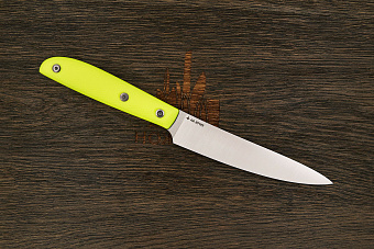 Нож кухонный MOYO Геликон универсальный 140мм, сталь AR-RPM9, рукоять G10-extra желтый