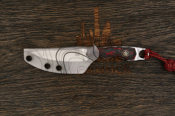 Нож EDC Владимира Толкачева, клинок 60мм, сталь Elmax, рукоять карбон черно-красный