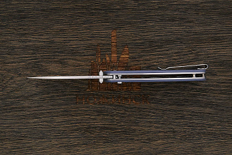 Нож складной CJRB Pyrite, клинок 79мм, сталь AR-RPM9, рукоять G10 серо-синий