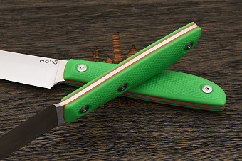 Нож кухонный MOYO Геликон универсальный 140мм, сталь AR-RPM9, рукоять G10-extra зеленый