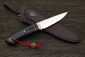 Нож туристический Геннадия Дедюхина Этно, клинок 122мм, сталь M398, рукоять микарта чёрная