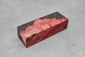 Гибрид из акрила и стабилизированной древесины, блок 131×47×32мм Т16