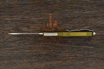 Автоматический складной нож Microtech Ultratech S/E, сталь M390, рукоять алюминий зеленый