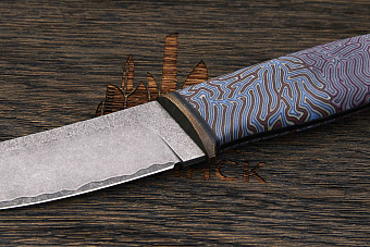 Разделочный нож Дмитрия Демина Скиннер в пенале, сталь QPM53/95X18