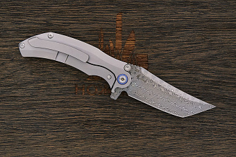 Нож складной Artisan Tacit, клинок 86мм, дамаск нержавеющий, рукоять карбон/титан