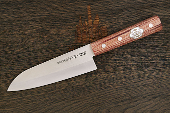 Нож кухонный Kanetsune сантоку 165мм, сталь Shirogami