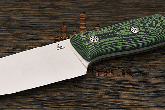 Нож туристический Ножинск-PRO Корсар, клинок 142мм, сталь AR-RPM9, рукоять микарта чёрно-зелёная