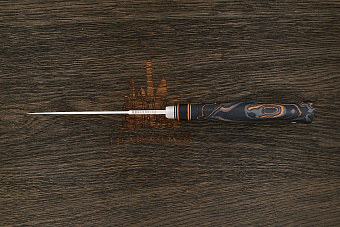 Нож разделочный Геннадия Дедюхина Универсал, клинок 128мм, сталь M390, микарта чёрно-оранжевая