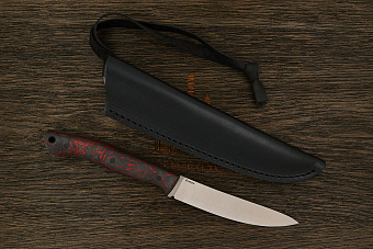 Нож туристический Мастерской Тать Горностай, клинок 105мм, сталь Elmax, рукоять карбон