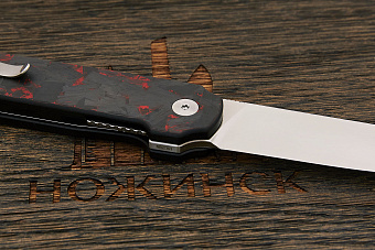 Нож складной QSP Lark, клинок 80мм, сталь Sandvik 14C28N, рукоять карбон-R