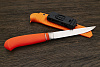 Нож туристический Алексея Артемьева Технофинка, сталь VG-10, рукоять микарта оранжевая - фото №5
