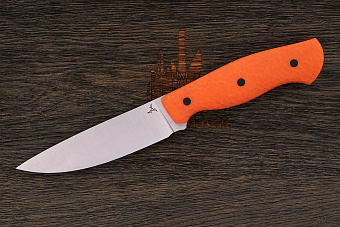 Разделочный нож Никиты Литовкина, сталь K110, рукоять G10 оранжевый