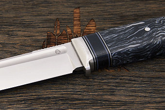 Нож разделочный Геннадия Дедюхина Универсал, клинок 132мм, сталь M398, рукоять микарта чёрно-белая