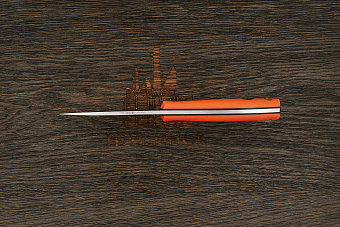 Нож EDC Владимира Толкачева, клинок 77мм, сталь AR-RPM9, рукоять микарта оранжевая