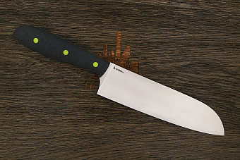 Нож кухонный MOYO Премьер сантоку 180мм, сталь сталь N690, рукоять G10-extra