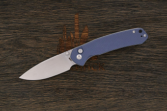 Нож складной CJRB Pyrite, клинок 79мм, сталь AR-RPM9, рукоять G10 серо-синий