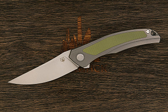 Складной нож Shirogorov knives Quantum Ursus, сталь Cromax, рукоять титан/G10 зеленый