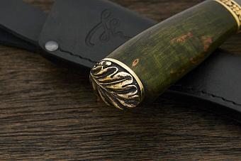 Разделочный нож Игоря Пампуха Модель 007, клинок 145мм, булат легированный, рукоять дерево стаб.