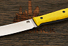 Нож туристический Мастерской Тать Горностай, клинок 105мм, сталь Elmax, рукоять G10 желтый 3D - фото №4