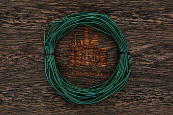 Кожаный шнурок 2мм (зелёный), кратно 1м