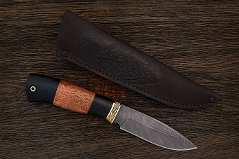 Нож туристический Эльбрус Лесник, клинок 115мм, дамаск