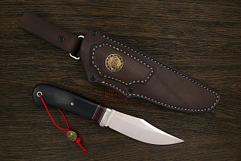 Нож туристический Геннадия Дедюхина Балем, клинок 130мм, сталь M398, рукоять микарта чёрная