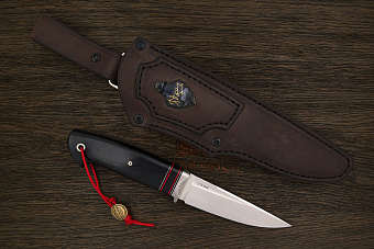 Нож туристический Геннадия Дедюхина Этно, клинок 122мм, сталь M398, рукоять микарта чёрная