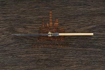 Складной нож хигоноками, клинок 80мм, сталь SK-5, рукоять сталь желтая