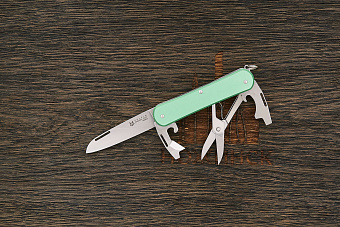 Многофункциональный складной нож Fox Knives Vulpis Large, сталь N690, рукоять алюминий зеленый