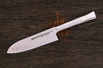 Нож кухонный Samura сантоку 137мм, сталь AUS-8, рукоять сталь