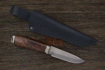 Разделочный нож Игоря Пампуха Модель 084, клинок 120мм, булат легированный, рукоять орех