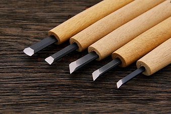 Набор для резьбы по дереву в скатке, 10 резцов