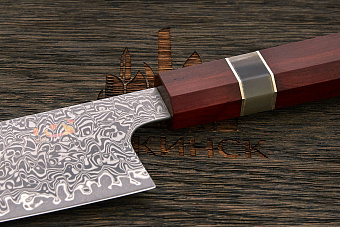 Нож кухонный Xin гранд шеф 225мм, сталь VG-10 в обкладках из дамаска, рукоять палисандр
