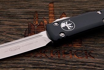 Автоматический складной нож Microtech Ultratech T/E, сталь M390, рукоять алюминий черный