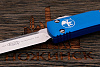 Автоматический складной нож Microtech Ultratech S/E, сталь CTS-204P, рукоять алюминий голубой - фото №4