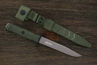 Нож тактический Kizlyar Supreme Vector, клинок 160мм, сталь 420НС, рукоять кратон оливковый