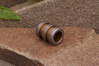 Титановая бусина на темляк «Резьба»  желтый