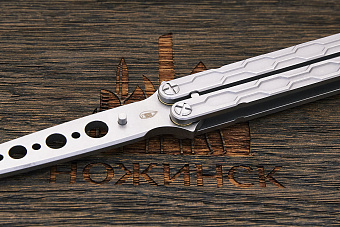 Тренировочный нож балисонг Reptilian Плазма, модель 03, сталь 440, рукоять сталь